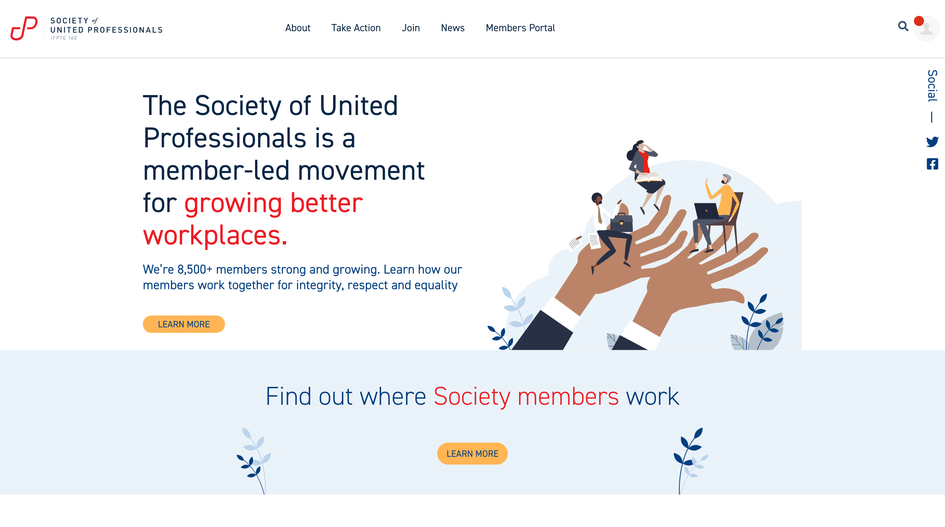 Screenshot of THe Society's website.